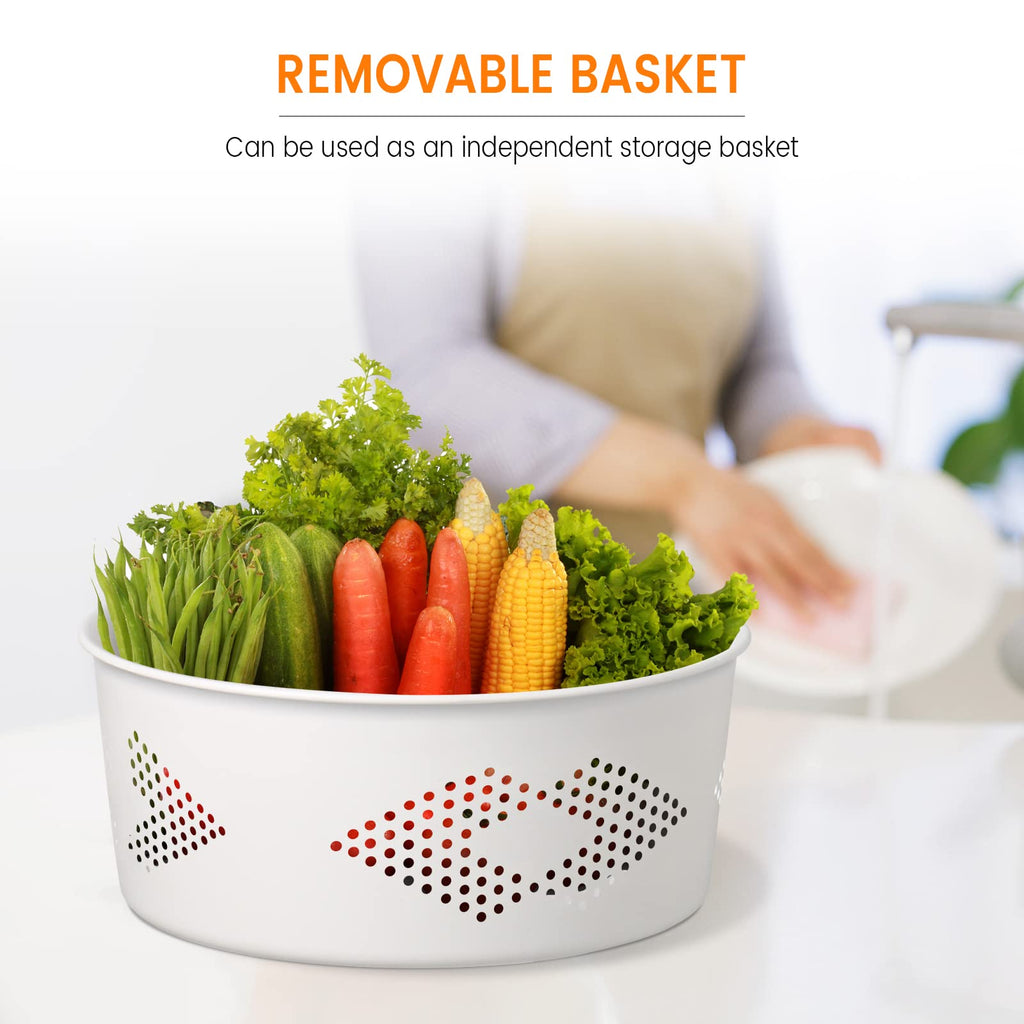 JELLYRATTBIT PP Plastic 5-Tier Rotating Storage Basket Rack, Multi-functional Organizer for Kitchen, Home