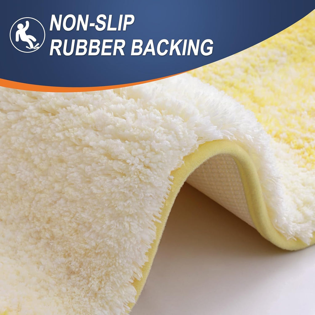 OLANLY Bathroom Runner Rug - Extra Soft Microfiber Mat 59x24 | Quick Dry, Washable, Rubber Backing, Yellow