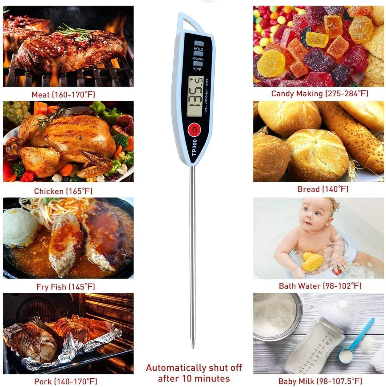 Skiennix Digital Meat Thermometer - Instant Read Probe for BBQ, Candy, and Baking | Accurate Temperature Measurement