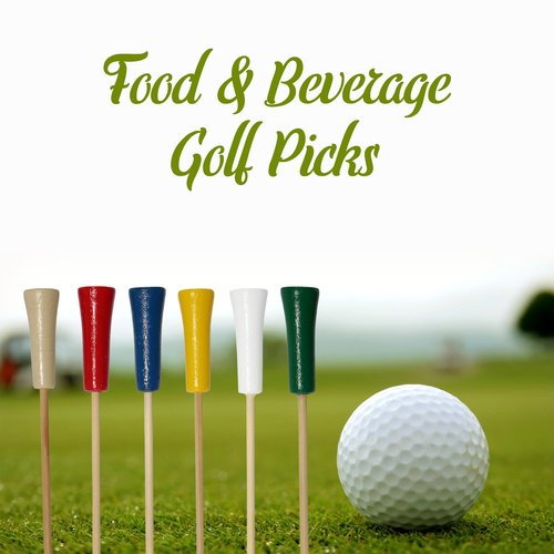 BambooMN Decorative Golf Tee Bamboo Cocktail Sandwich Skewer Picks - 4.25" - White - 1,000 Pieces
