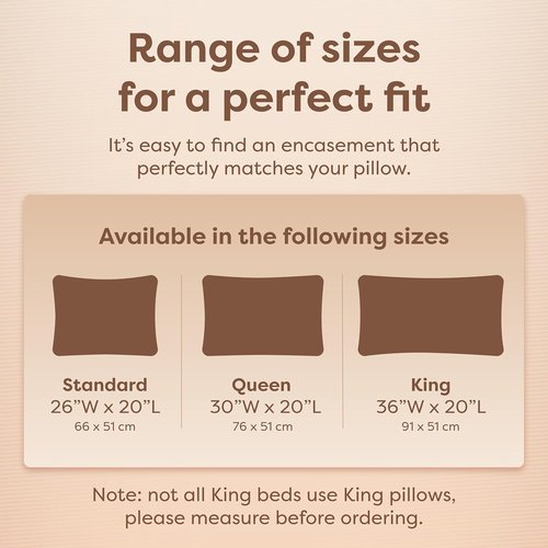 HOSPITOLOGY PRODUCTS Pillow Encasement - Hypoallergenic Bed Bug & Dust Mite Proof - Standard Size, Set of 2 - 20" H x 26" W
