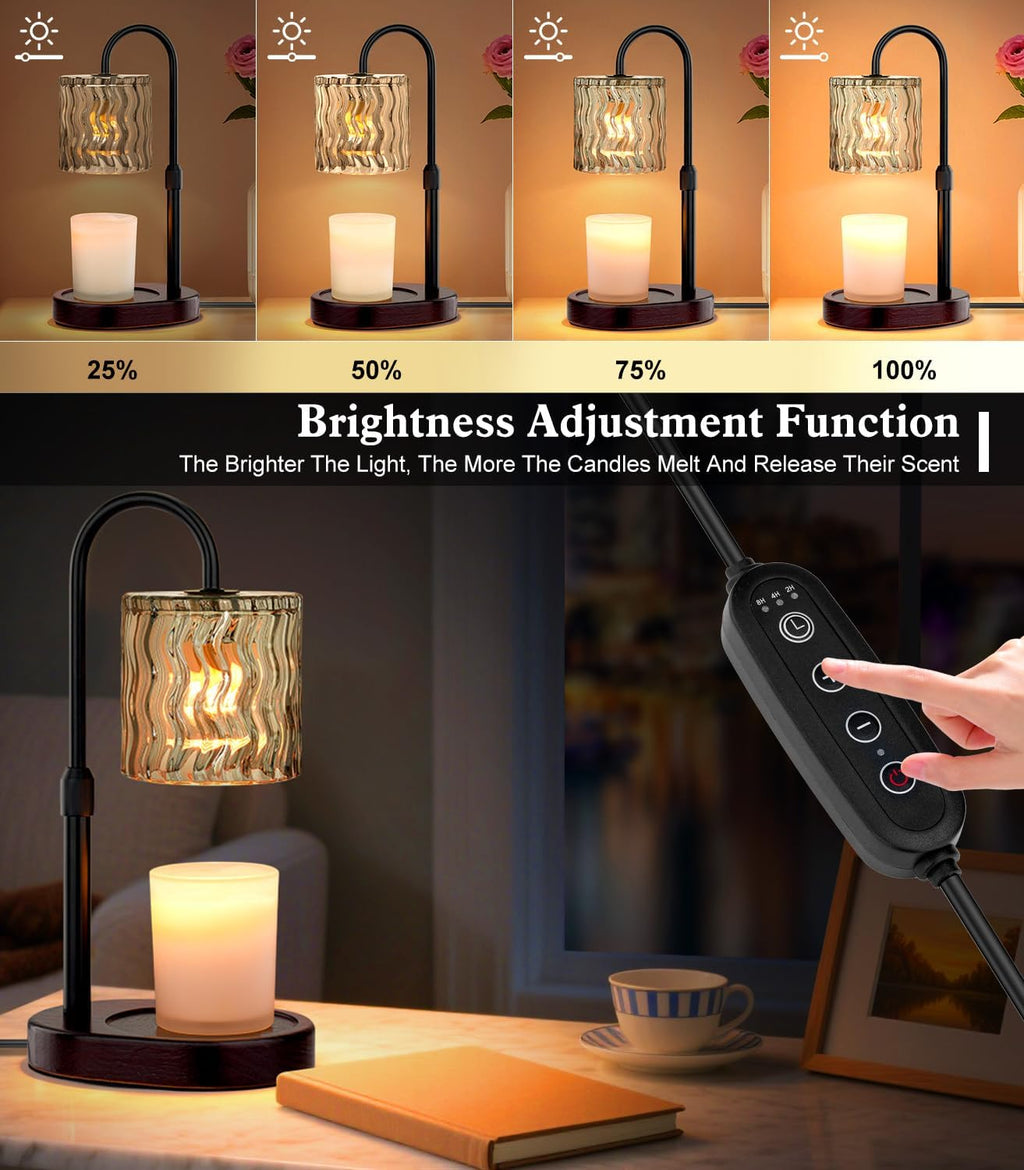 Skiennix Candle Warmer Lamp - Electric Timer & Dimmable Height Adjustable Burner | Scented Wax Melts Home Decor