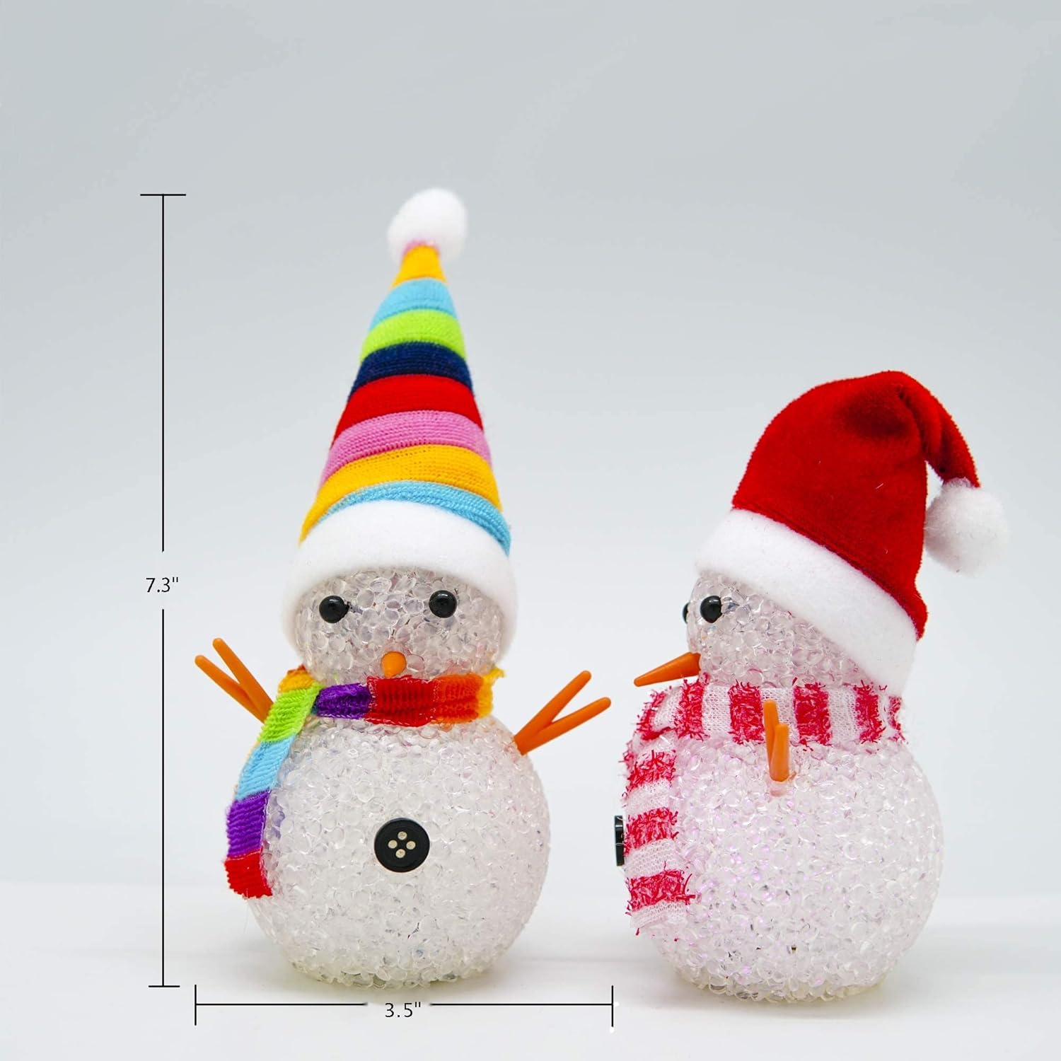 YAKii LED Snowmen Lamp - Color Changing Christmas Decorations | 7.3'' Desk Centerpiece Set of 3