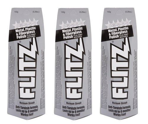 Flitz Multi-Purpose Metal Polish Paste - 5.29oz Tube of USA-Made Chrome Polish - Works on Stainless Steel, Aluminum, Plastic, Jewelry and Cars - Non-Abrasive Cleaner & Rust Remover (3 Pack)