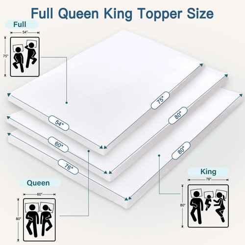 Airensky 2 Inch Memory Foam Mattress Topper, Cooling Gel Infused High Density King (76"x80") Topper with Removable Skin-Friendly Cover, Bed Topper for Pressure Relief Back Pain, CertiPUR-US Certified