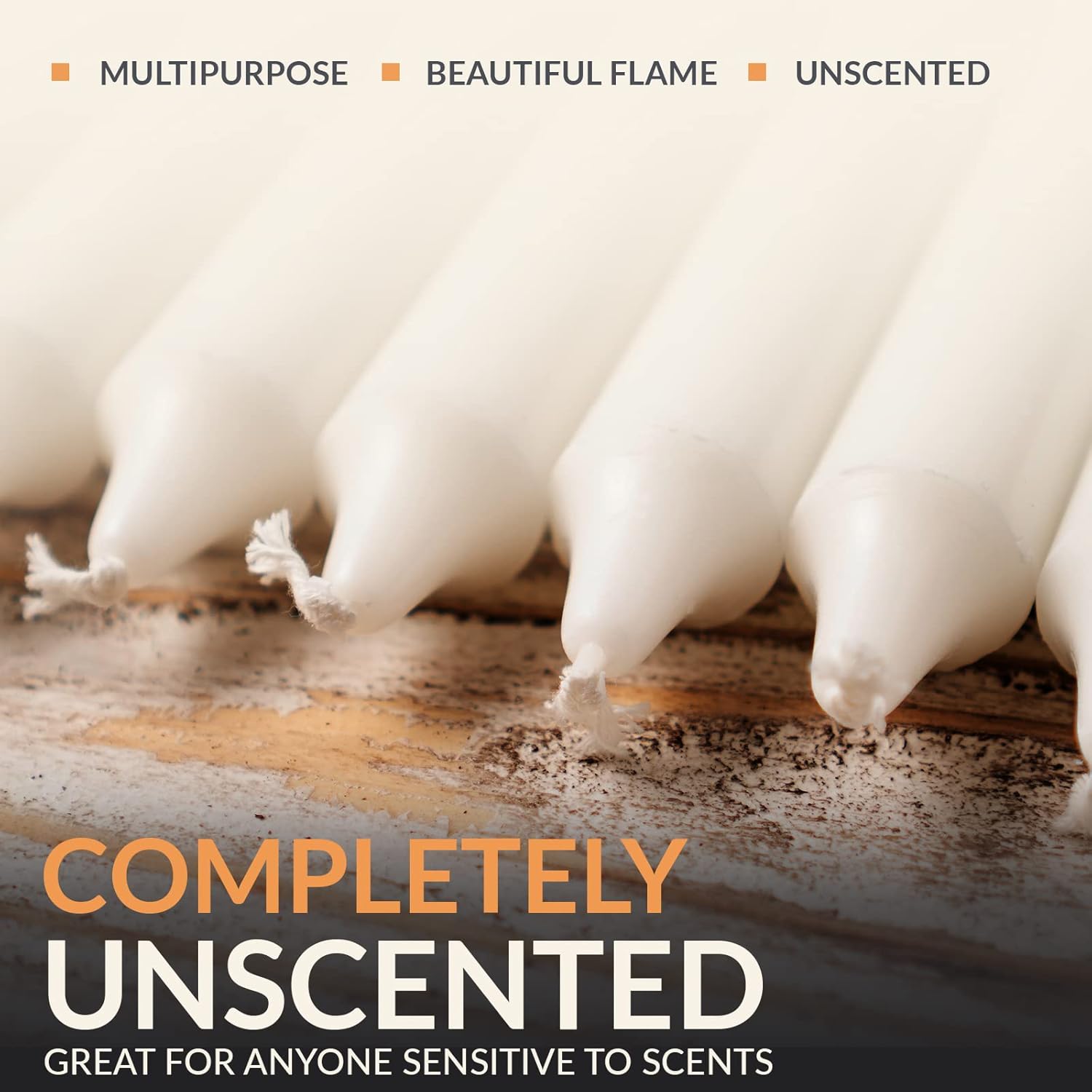 PAMI Traditional Shabbat Candle Sticks - Unscented Taper Candles | 12-Pack with 3-Hour Burn Time