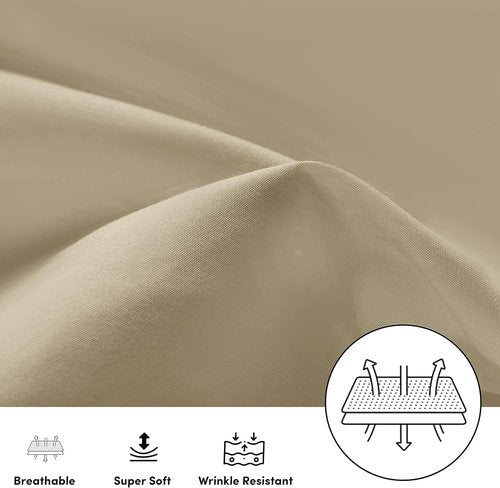 Hriksh Travel Pillow Case 12x18 Size Pack of 2 Pieces 100% Egyptian Cotton Zipper Closure 500 Thread Count Toddler Pillowcase Taupe