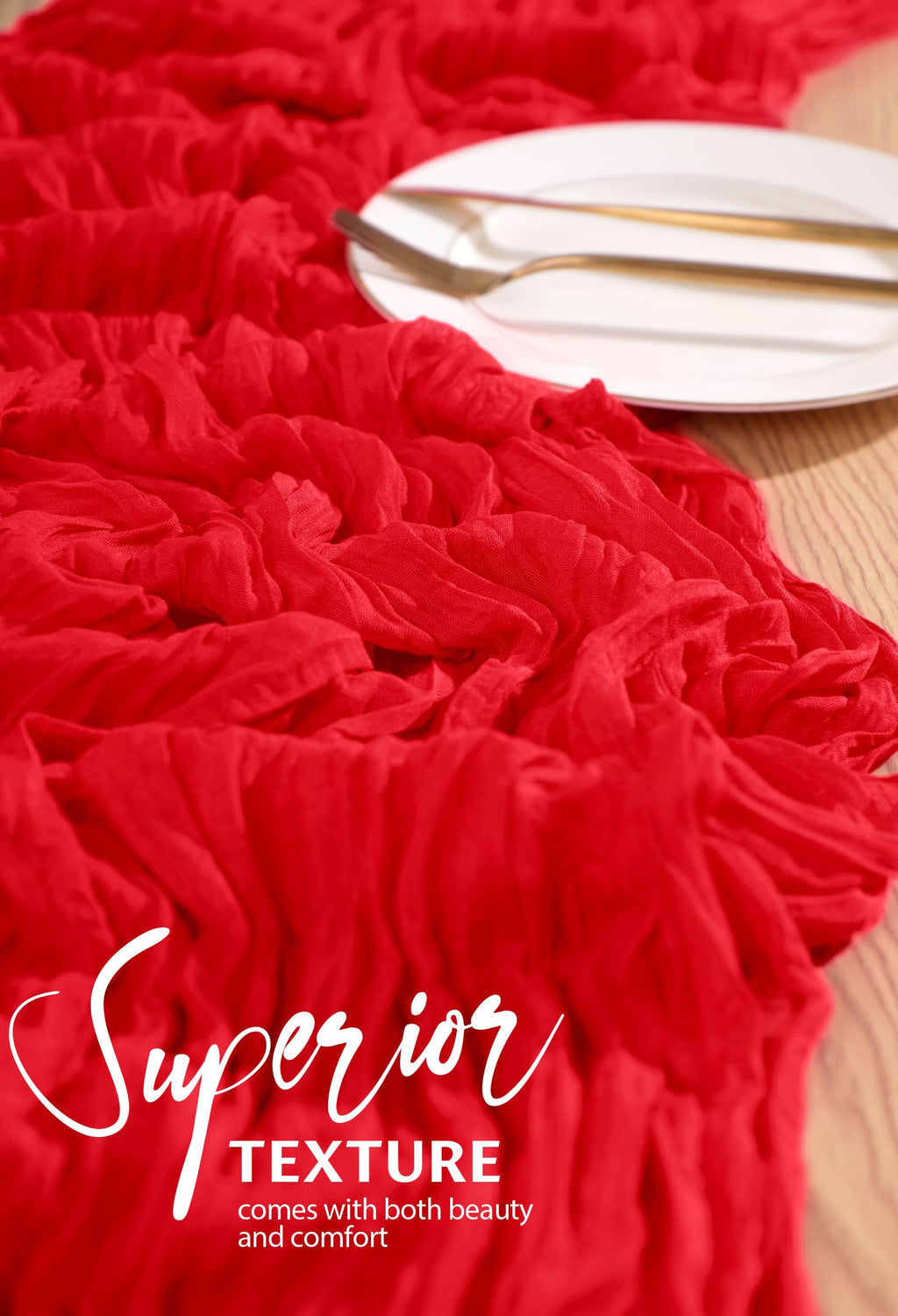 30 Pack Cheesecloth Table Runner 10FT Red Table Runner Boho Gauze Cheese Cloth Table Runners Long Rustic Sheer Table Decorations for Wedding Party Baby Bridal Shower Birthday Holiday Home