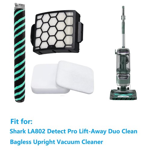 HEPA Filter Brush Roller Accessories Compatible with Shark LA802 Detect Pro Lift-Away Duo Clean Bagless Upright Vacuum Cleaner Replacement Parts XFFK320 XHF320