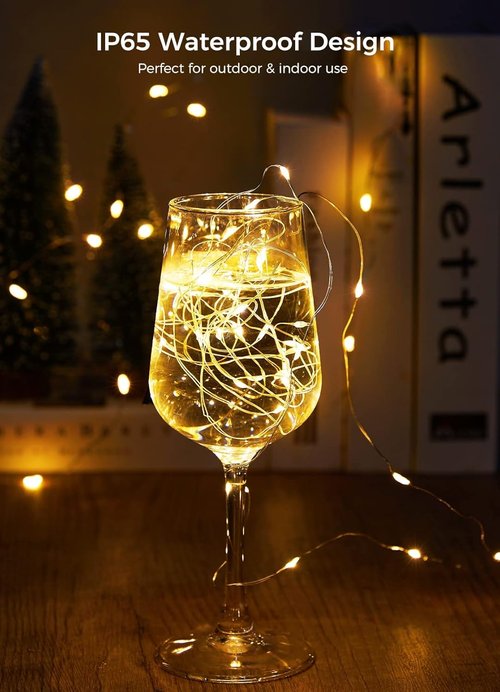 Brightown LED Fairy Lights - 12 Pack Battery Operated Waterproof Silver Wire - 7 Feet, 20 LED for Weddings & Parties