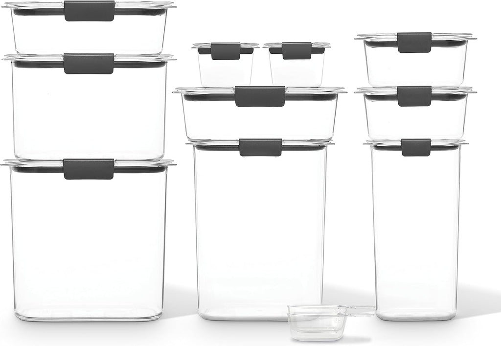 Rubbermaid Brilliance Pantry Storage Containers - 10 Piece Set | Clear & Airtight Design