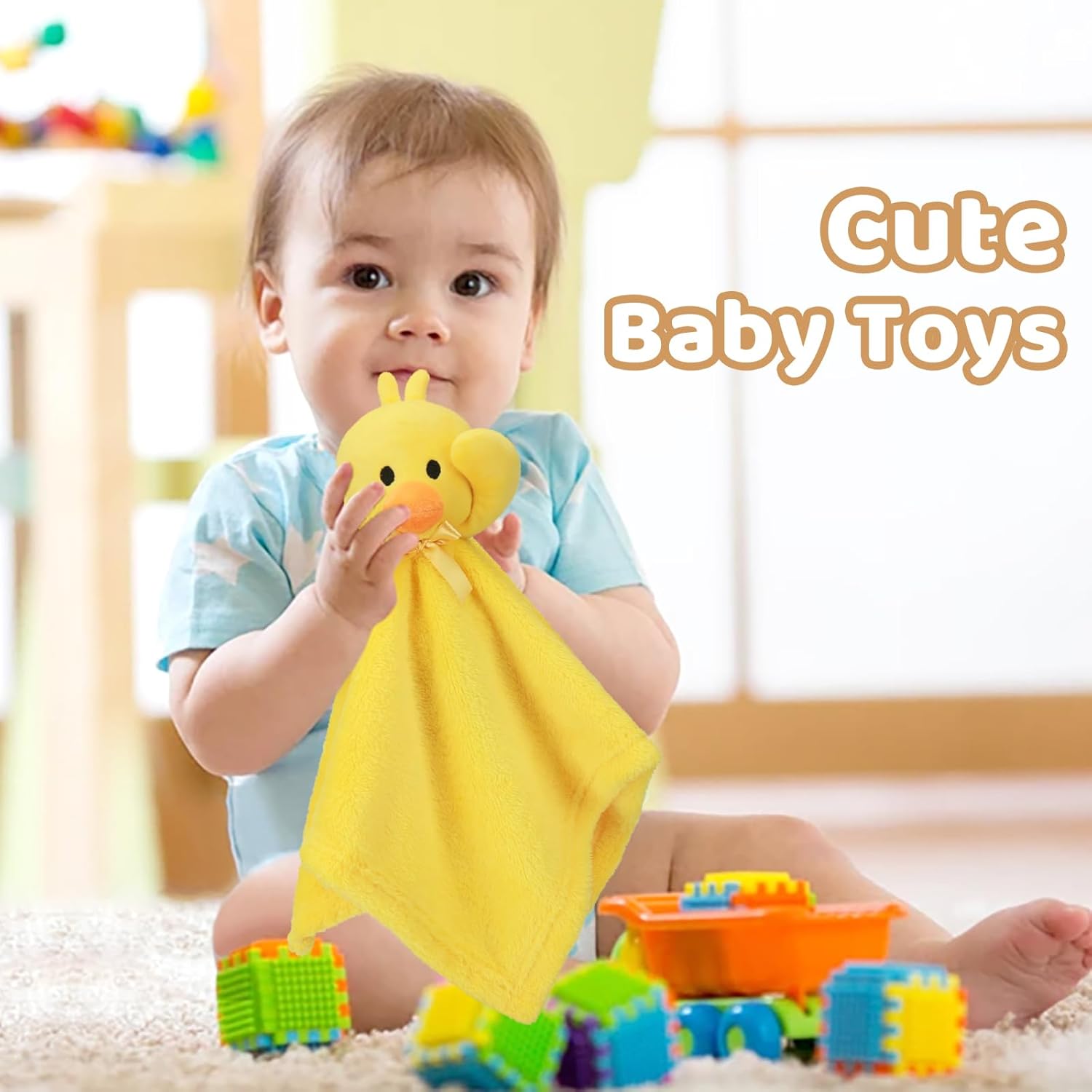 Pro Goleem Duck Security Blanket - Soft Yellow Baby Lovey for Newborns & Toddlers | 16 Inch Snuggle Toy