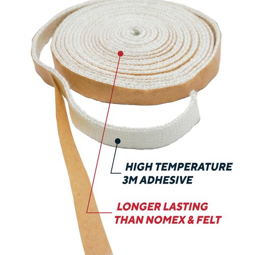 Rutland 99N17 Big Green Egg Replacement Gasket, High Temperature Clean Burn Gasket Kit, Fits XL & XXL, Fiberglass, 17 ft