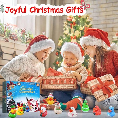 2025 Advent Calendar Rubber Ducks - 24 Days of Fun Christmas Countdown for Kids | Perfect Holiday Party Favors