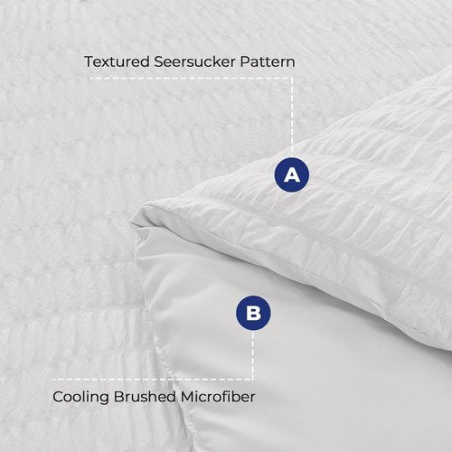 HYMOKEGE King Size Comforter Set - Luxury 7-Piece All-Season Bedding in White with Sheets & Pillowcases