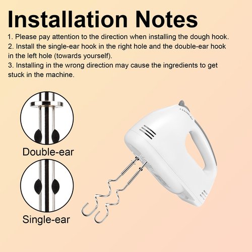 2pcs 990143000 Mixer Dough Hook for Hamilton, Stainless Steel Hand Mixer Replacement Beaters Attachments Dough Hook Accessories Compatible with Hamilton Beach 62630R 62632R 62633R