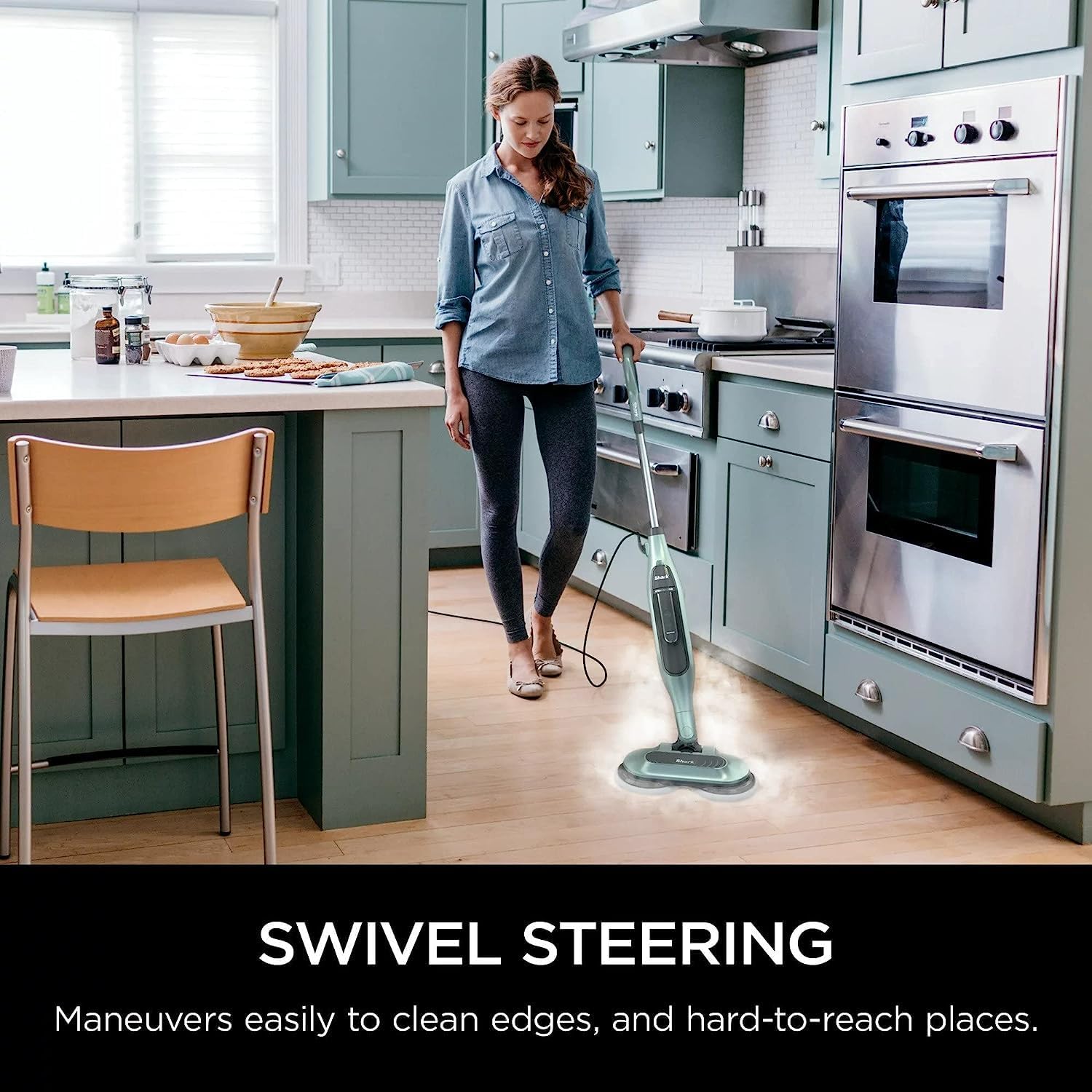 Shark S7000AMZ Steam Mop - All-in-One Scrubbing & Sanitizing for Hard Floors | Pure Water Technology