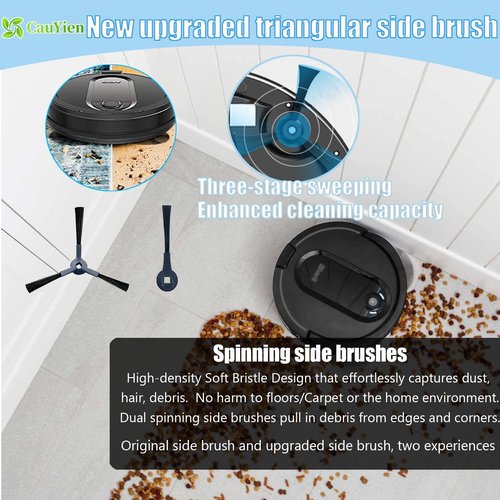 CauYien IQ Replacement Parts for Shark IQ RV1001AE RV100AE RV1001 AV1002AE RV912S RV913S AV970 AV993 AV992 Accessories Side brush, Roller Brush, Filters, Foam filters