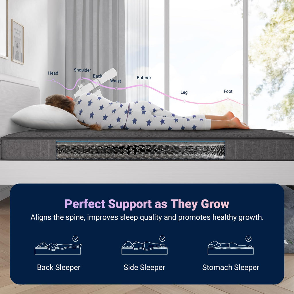 Avenco Twin Mattress, 6 Inch Twin Size Mattress in a Box, Medium Firm Hybrid Mattresses with Bonnell Spring and Gel Memory Foam for Cool Night Sleep & Pressure Relief, CertiPUR-US Certified