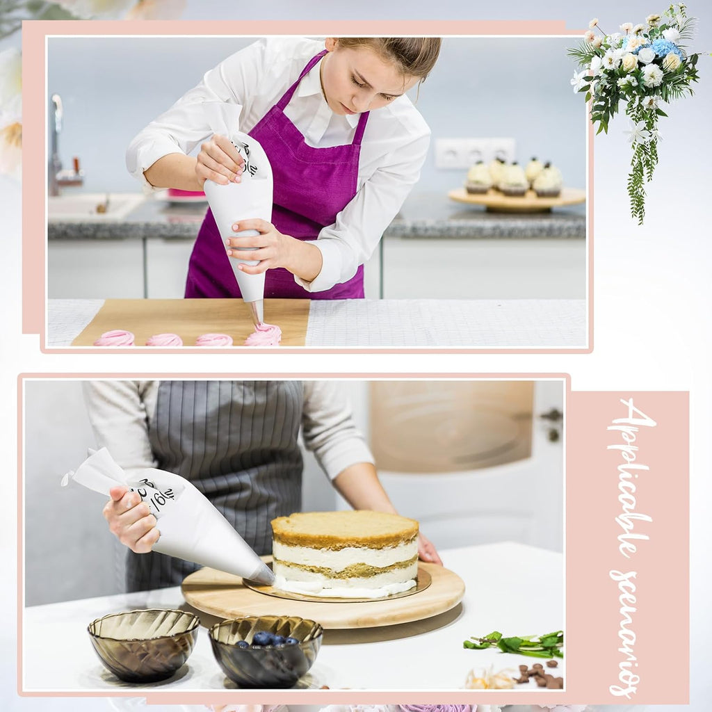 Nuogo Reusable Piping Pastry Bags - 24 Inch Large Canvas for Cake Decorating & Icing | 4 Pack