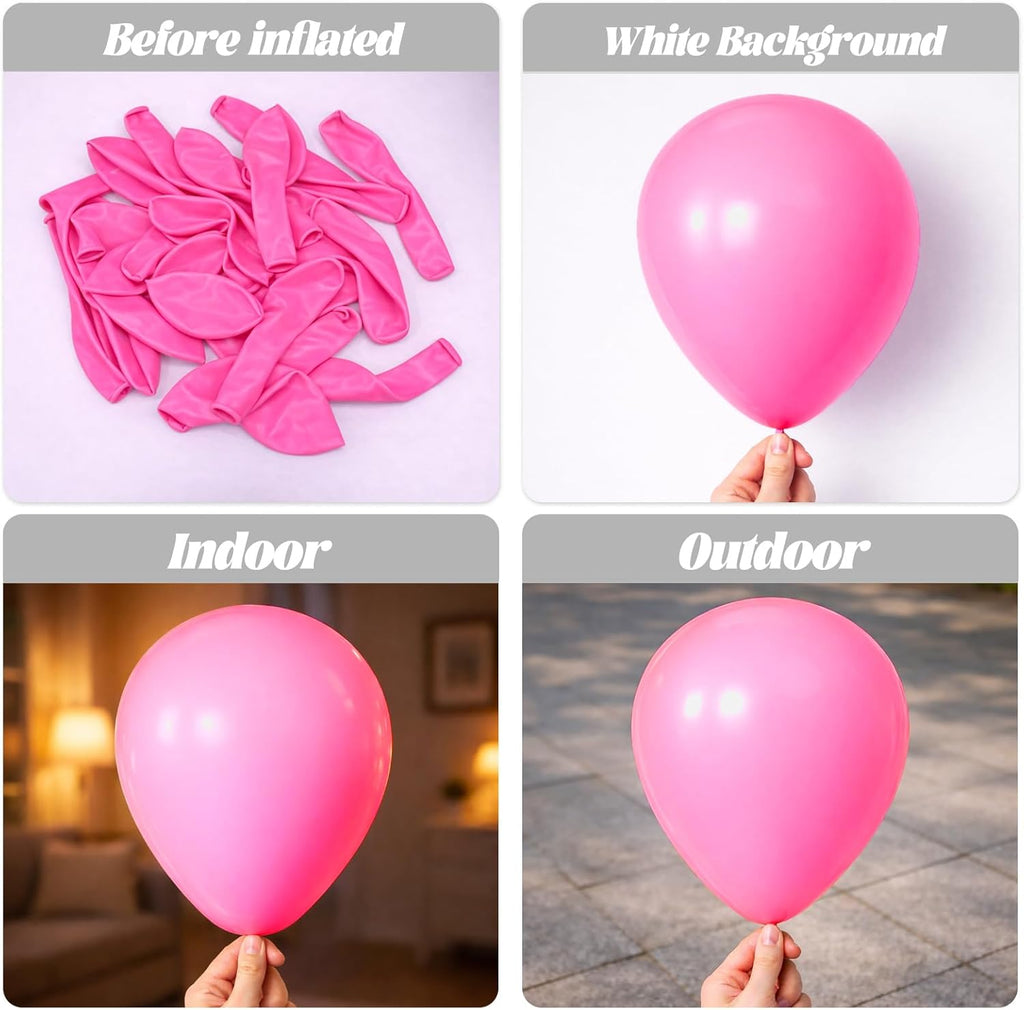 Voircoloria 105pcs Pink Balloons - 12 Inch Latex Party Balloons for Birthday, Baby Shower & Weddings