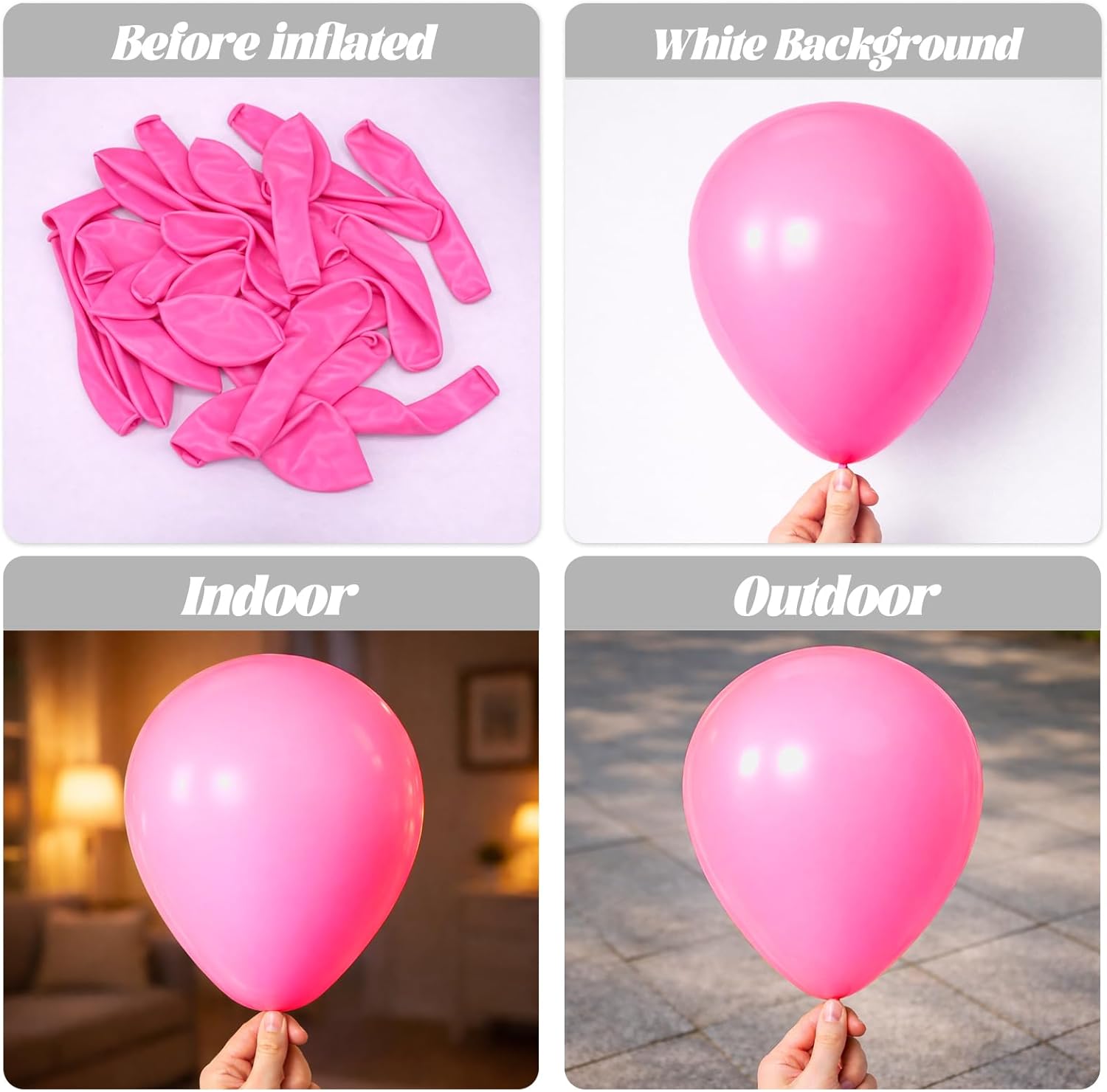 Voircoloria 105pcs Pink Balloons - 12 Inch Latex Party Balloons for Birthday, Baby Shower & Weddings
