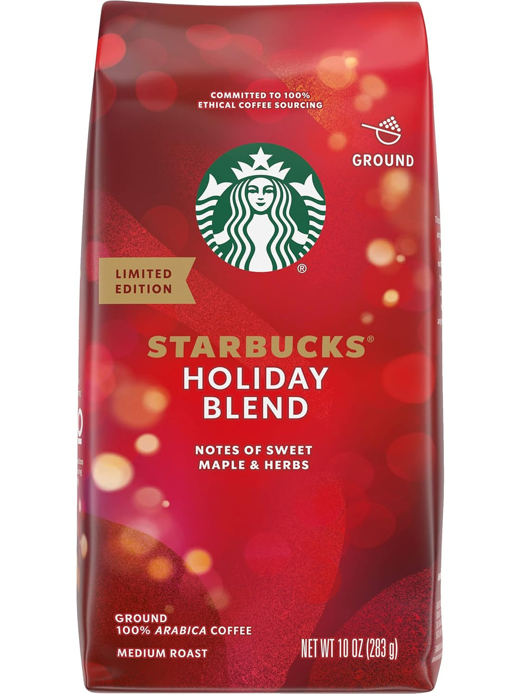 Starbucks Holiday Blend Ground Coffee - Soft & Layered Flavor | 10 oz Bag