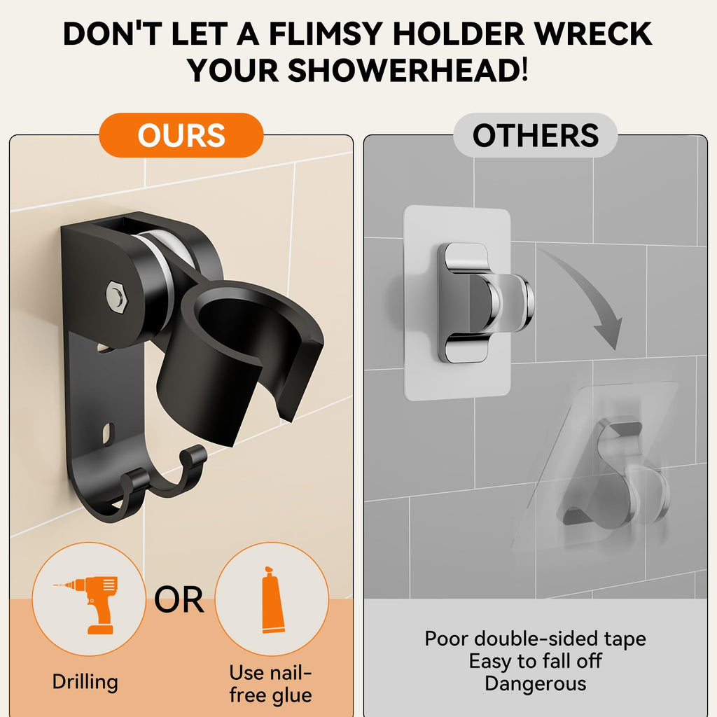 NTPN Dual Shower Head with Handheld for Couples, High Pressure Double Shower Heads for Two People Rod, Two Showerhead System Fit 2 Person, Gifts for Women Men, SPA-Like (Black, Segmented Design)