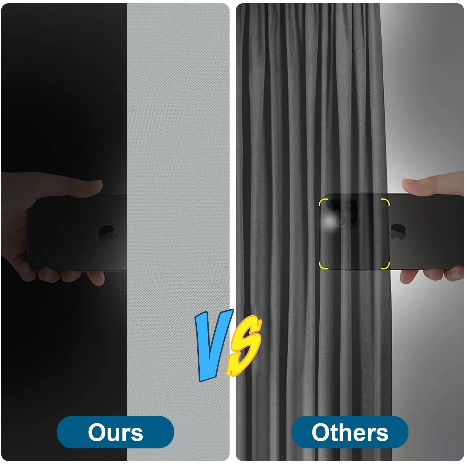 100% Blackout Curtains for Bedroom, Portable DIY Window Blinds, No Drill Window Shades & Blackout Blinds with Stickers & Tabs for Travel, Dorm Room, Media Room (Grey, 118" x 57")