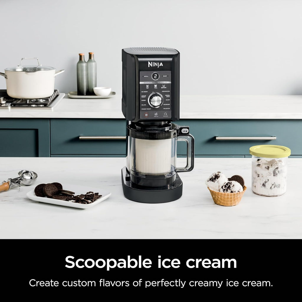 Ninja NC501 CREAMi Deluxe 11-in-1 Ice Cream Maker - Includes 2 XL Pint Containers, Black