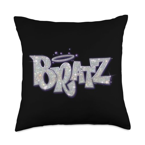 Bratz - Glittery Purple and Silver Logo Throw Pillow