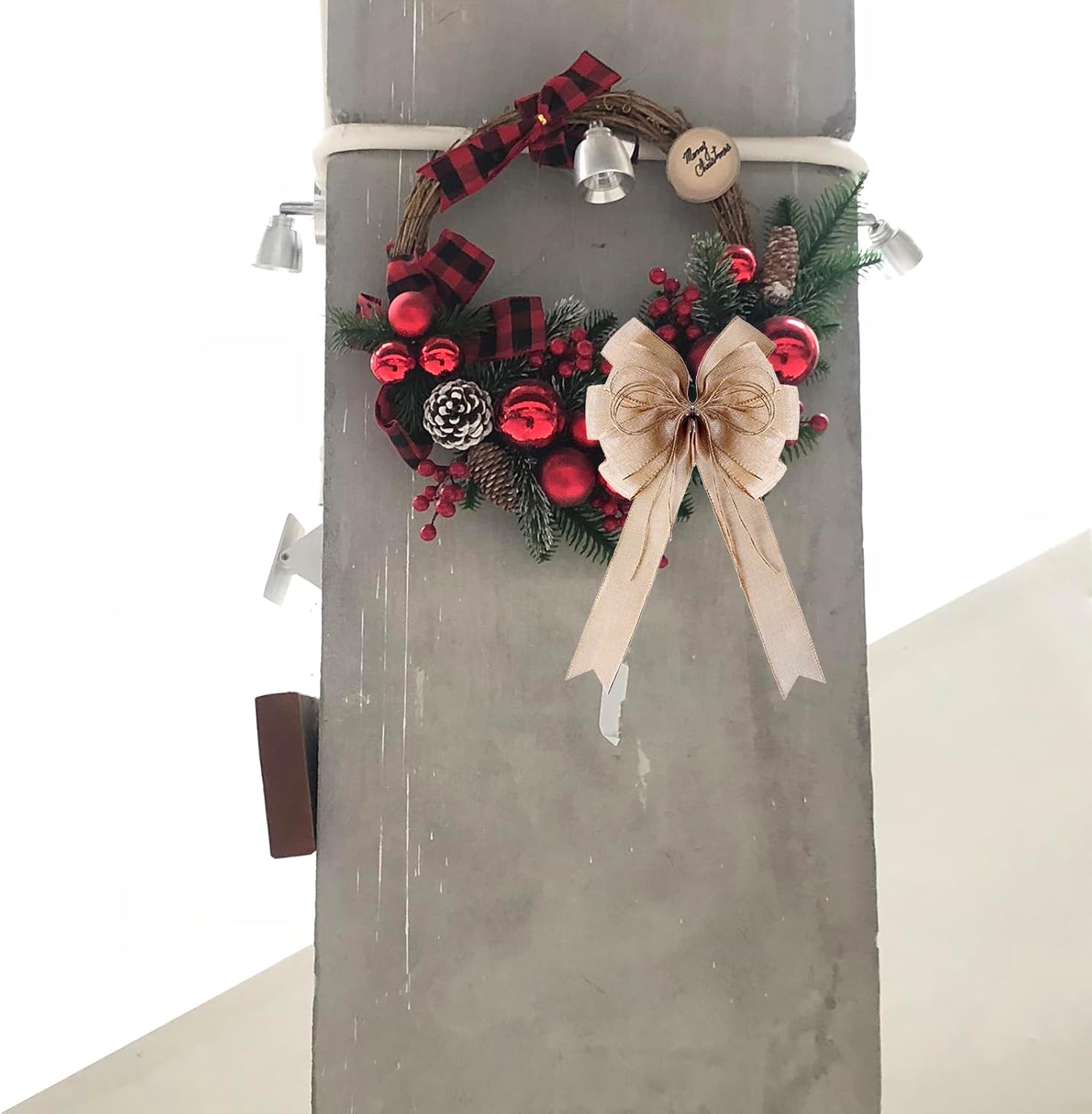 Burlap Wreaths - Large Jute Door Bows | Perfect Christmas Tree Topper for Weddings & Holidays