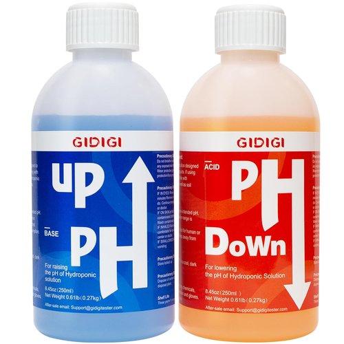 Hydroponics pH Control Kit - pH Up & Down Solution with Test Strips | 8.45oz (250ml)