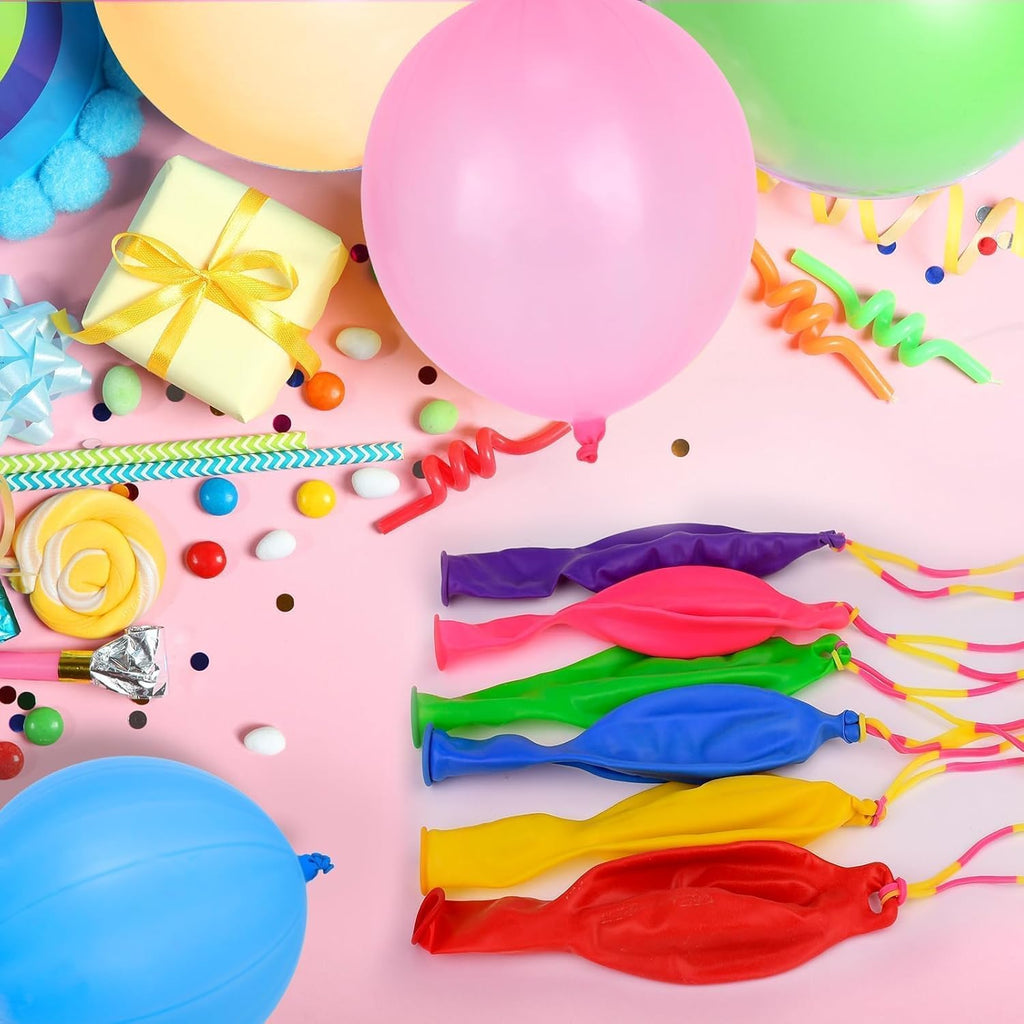Skiennix 36 Pcs Pink Punch Balloons - Easy Grip Rubber Band Handle | Perfect for Kids’ Birthday Parties & Outdoor Fun
