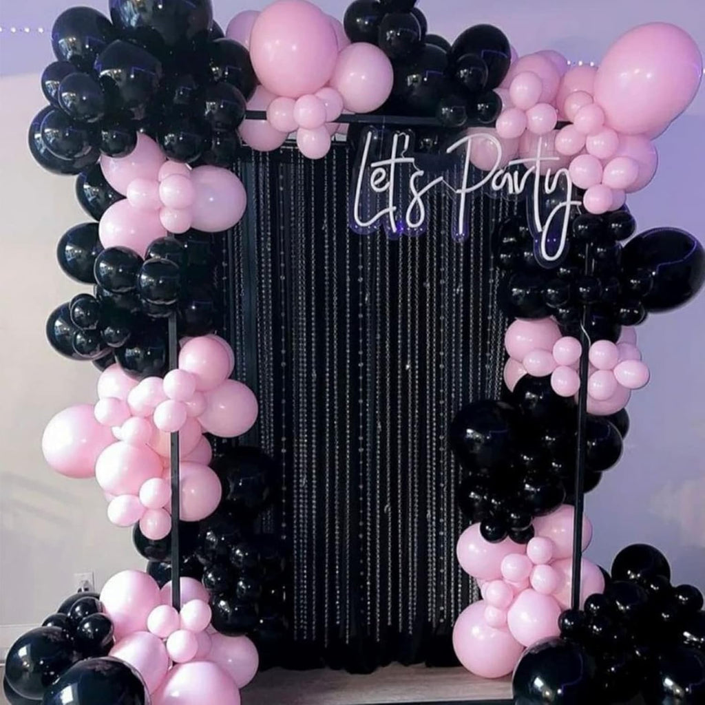 Voircoloria 130-Piece Black Latex Balloons Set - Various Sizes for Birthday, Graduation & Holiday Celebrations