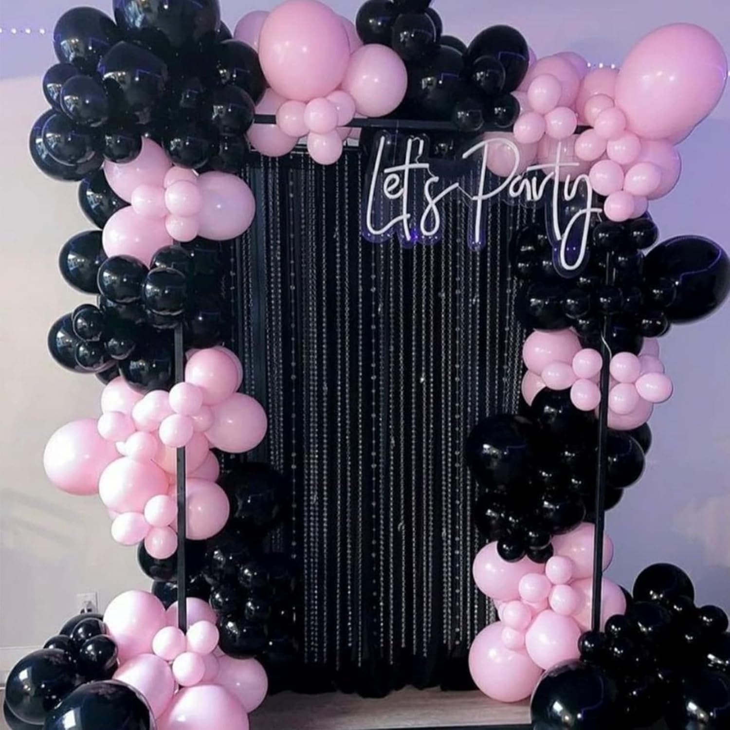 Voircoloria 130-Piece Black Latex Balloons Set - Various Sizes for Birthday, Graduation & Holiday Celebrations