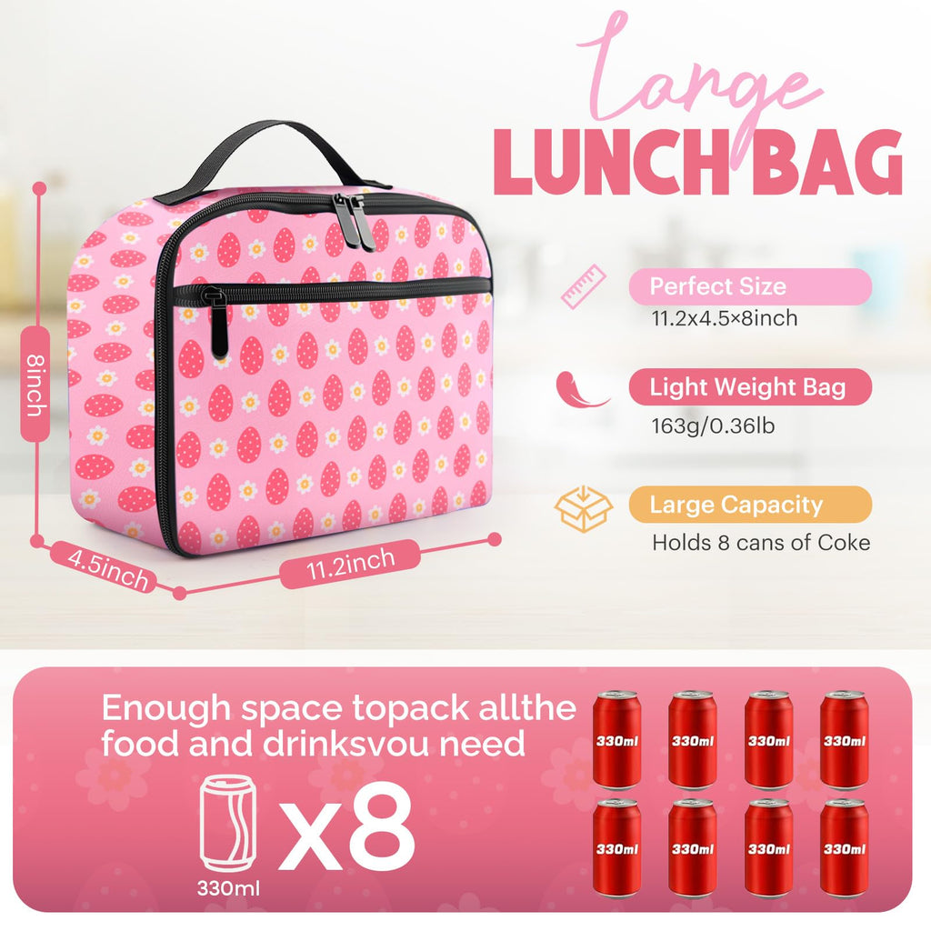 Lunch Box Kids, Insulated Lunch Bag for Women Men, Cooler Reusable Cute Lunch Containers for Boy & Girls, Adults Leak Proof Large Lunch Tote Bags for School, Work, Travel, Picnic Outdoor and Beach