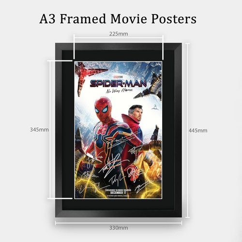 HWC Trading Spider-Man Movie Poster - Tom Holland Signed 16" x 12" Framed Autographed Print
