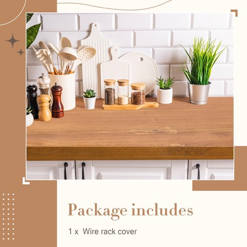 Hoolerry 1 PC Wire Rack Covers 36 x 12 Inch Wood Shelf Covers for Wire Shelving Pantry Shelves Covers Rack Liner Shelf Liners for Bathroom Kitchen Shelving Upgrade, Wood Color