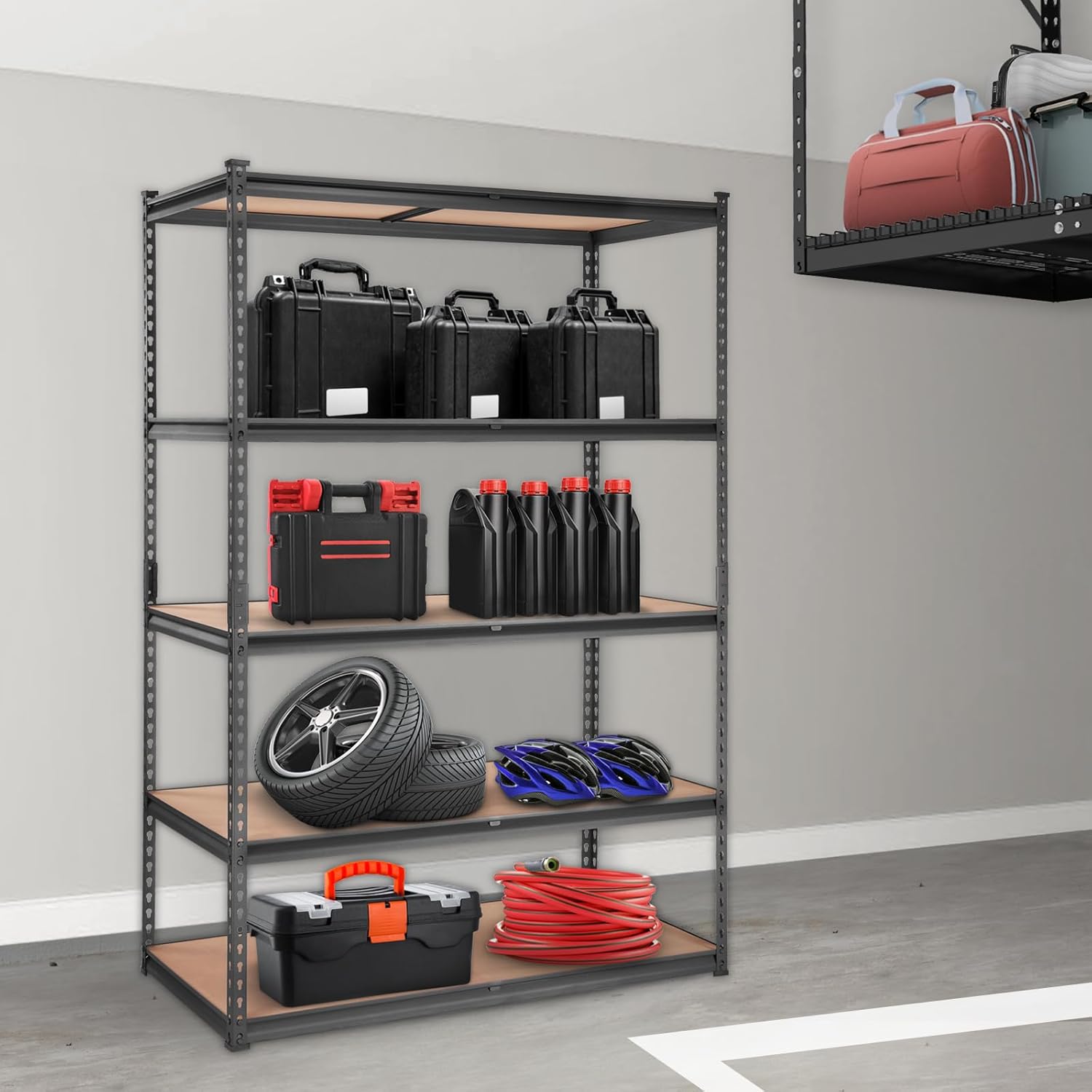 VEVOR 5-Tier Adjustable Storage Shelving Unit - Heavy Duty Metal Shelves for Garage, Kitchen, Pantry | 48" L x 24" W x 72" H