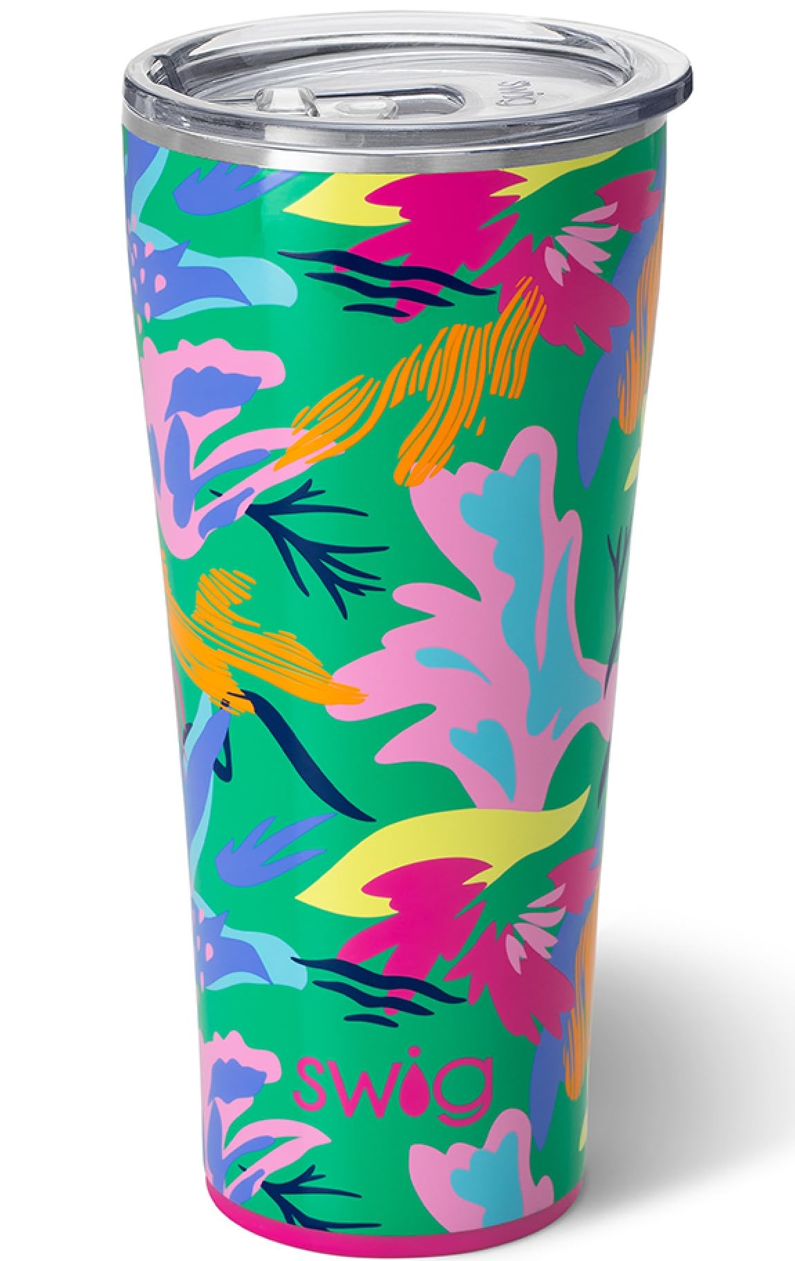 Swig Life 32oz Insulated Tumbler, Travel Coffee Tumbler with Lid, Cup Holder Friendly Travel Coffee Mug, Stainless Steel with Lid (Paradise)