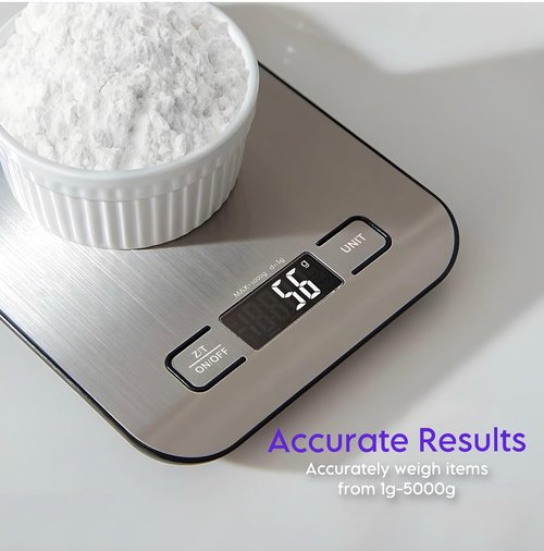 Digital Kitchen Scale by [Brand Name] - Precision Food Scale for Cooking & Baking | Stainless Steel, LCD Display, Compact Design