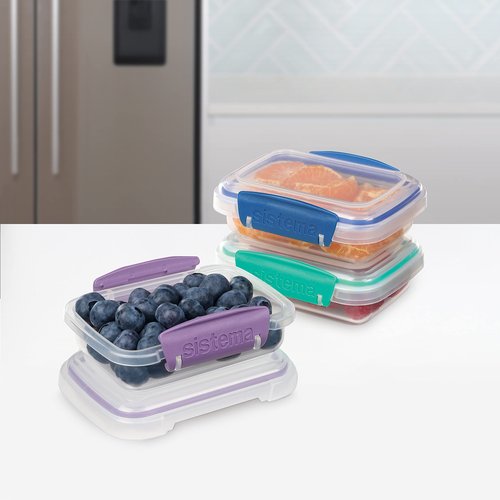 Sistema Klip It Food Storage Container, 200 ml, 3-Pack (Colors May Vary)