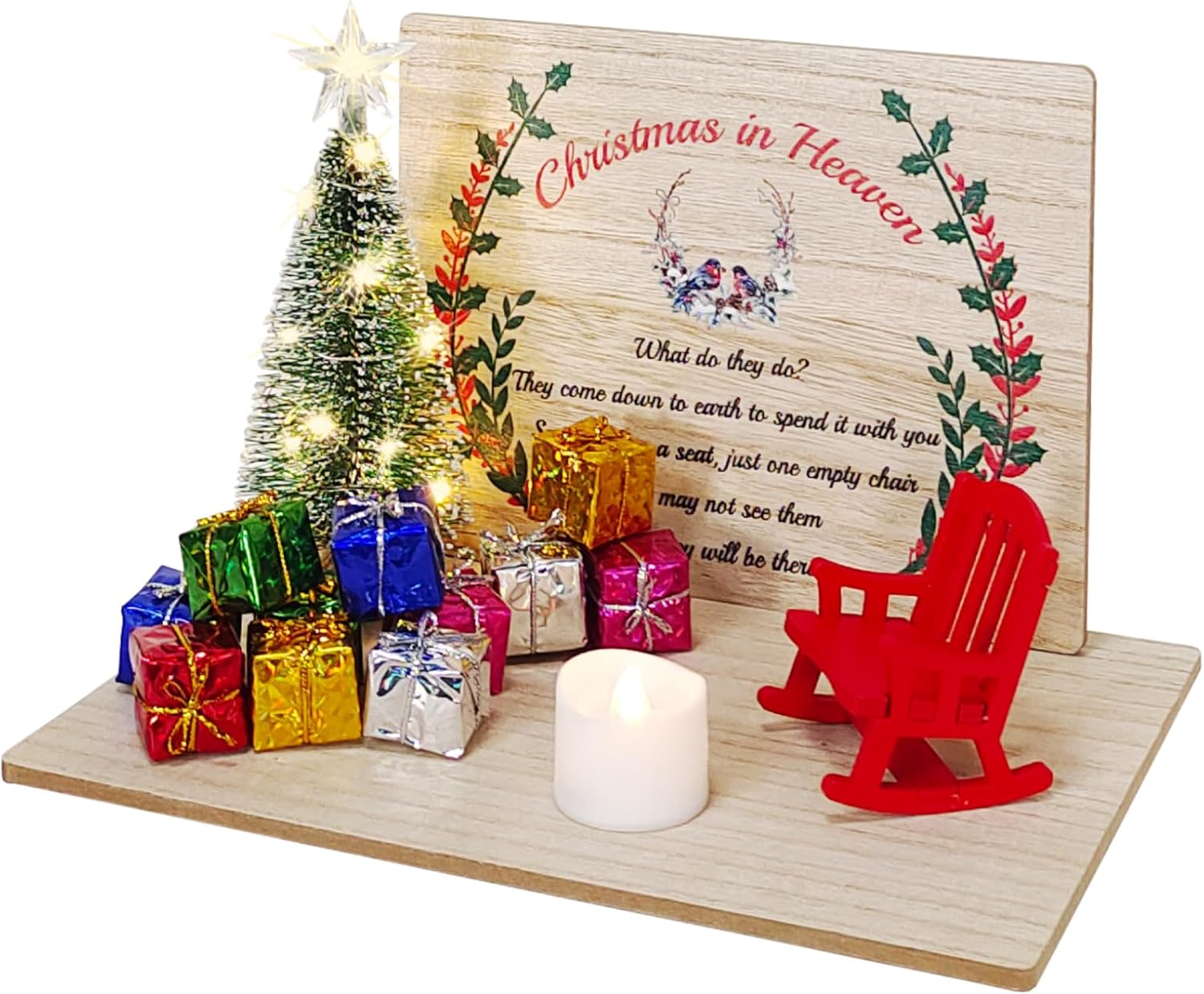Regine Switzerland Christmas Chair Ornament - Memorial Candle Holder for Loved Ones | Save a Seat Gift
