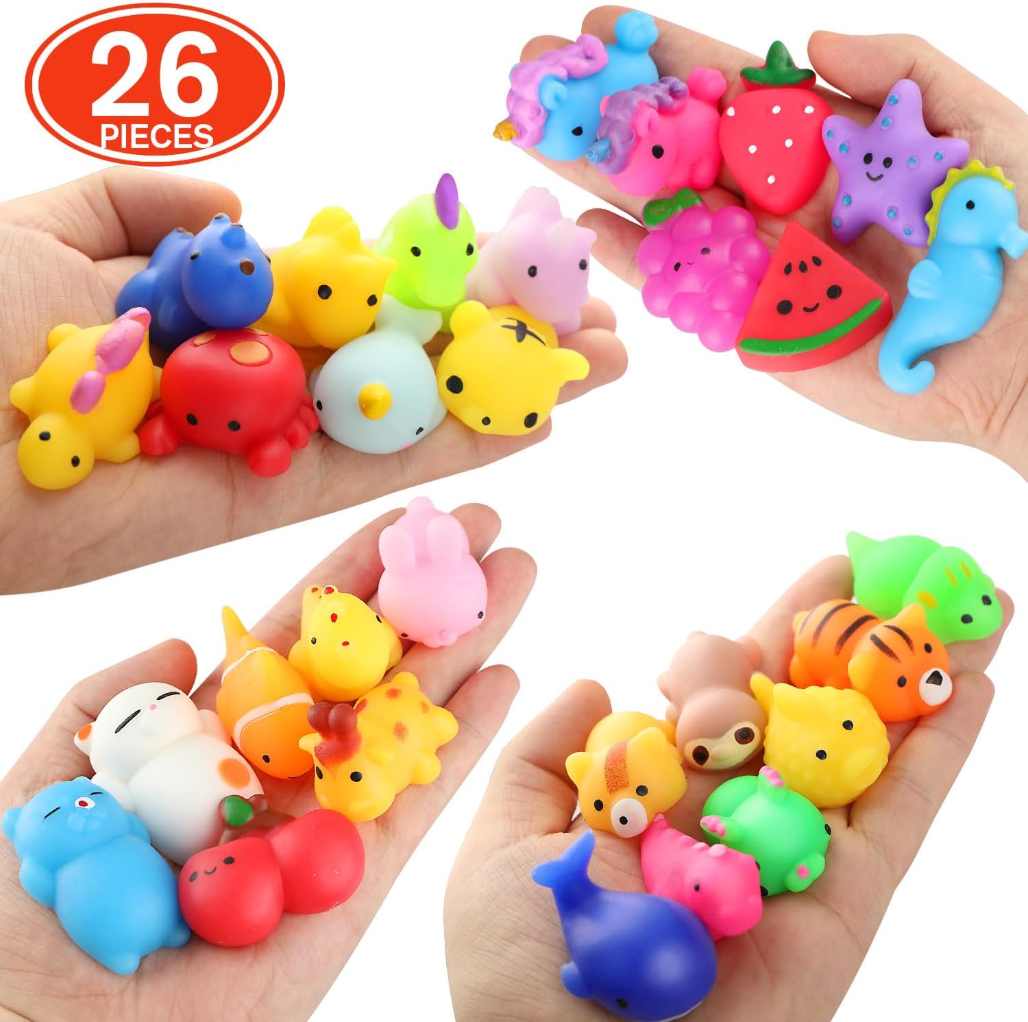 Nobasco Squishies - 26 Pack Kawaii Cat Mochi Squishy Toys | Slow Rising Stress Relievers for Parties & Gifts