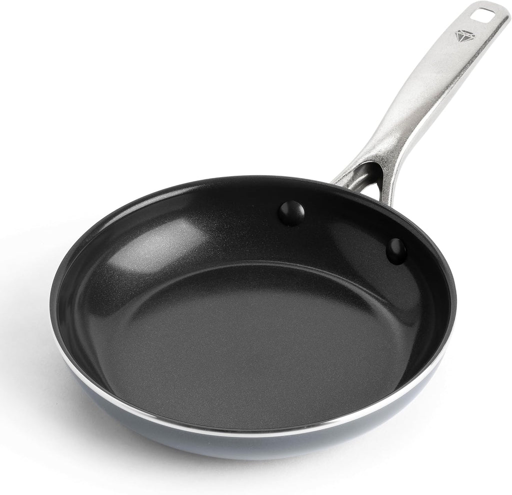 Blue Diamond 8" Nonstick Frying Pan - Ceramic Diamond Infused, PFAS-Free, Dishwasher Safe, Gray