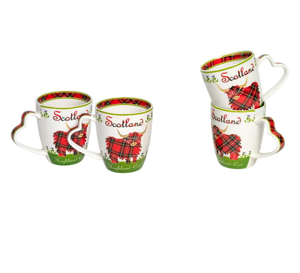 Royal Tara Scotland Highland Cow Bone China Mug 380ml/13fl (Set of 2) (4 Mugs), medium