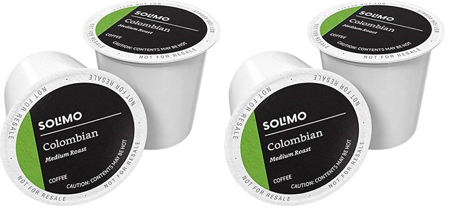 Solimo Medium Roast Colombian Coffee Pods - Compatible with Keurig 2.0 | 100 Count (Pack of 2)