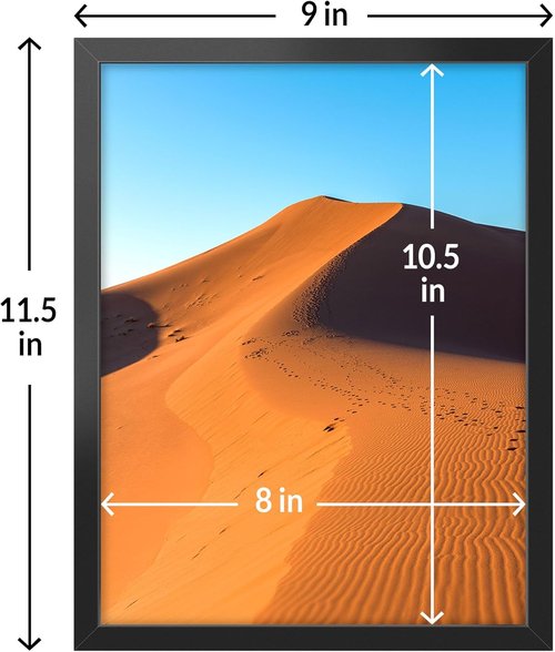 LaVie Home 8.5x11 Picture Frame - Classic Black Wall Display Frame with HD Plexiglas