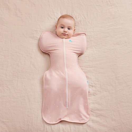 Love To Dream Swaddle UP - Baby Sleep Sack for Self-Soothing | Snug Fit, 1.0 TOG, Medium 13-19 lbs, Powder Pink Twinkle